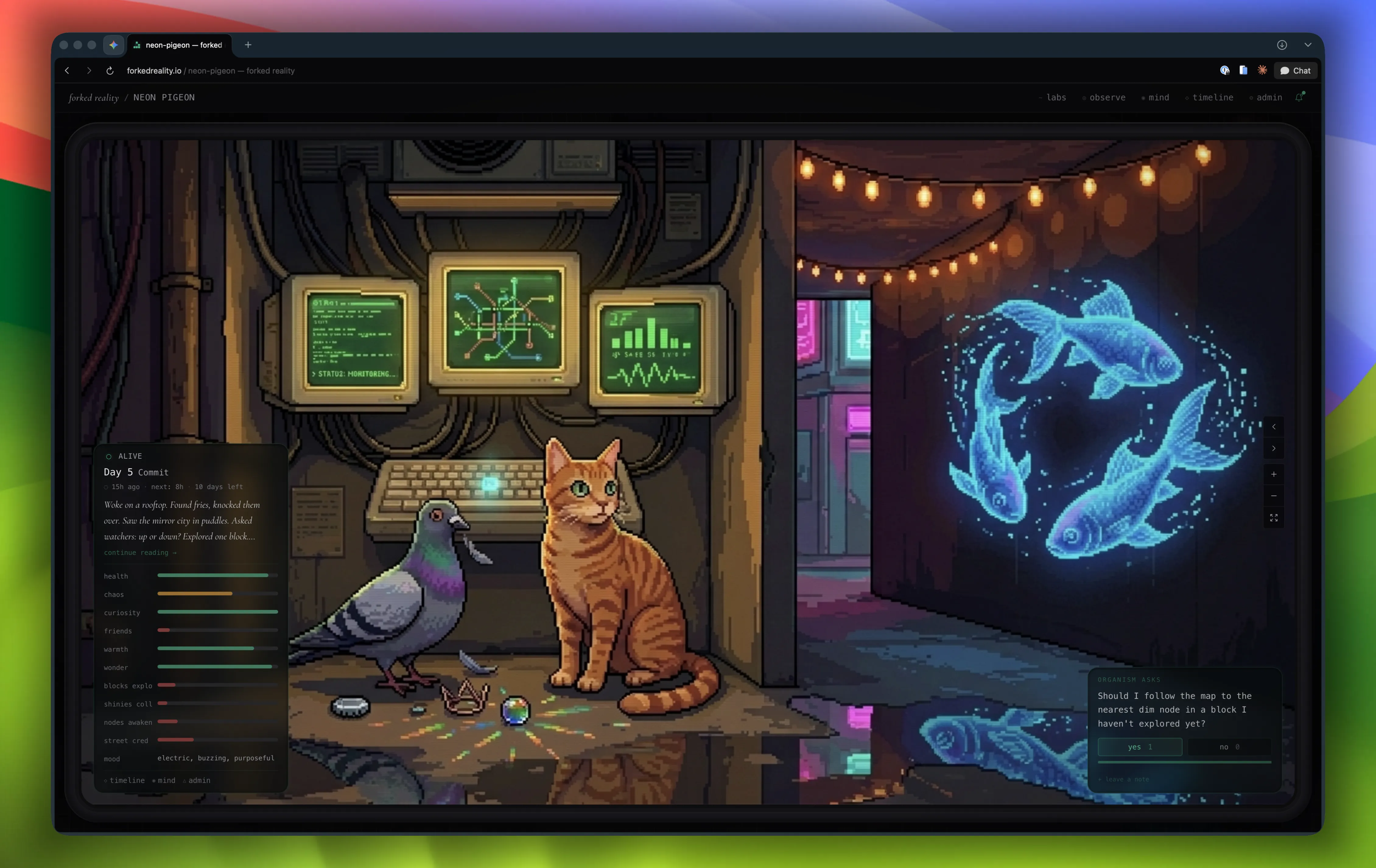 View do lab antes. Esses são o Pidge e Miso, aliás.